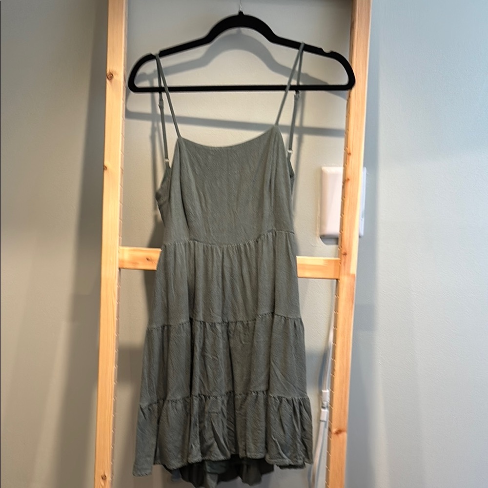 Lulu's Tiered Green Sleeveless Camisole Dress